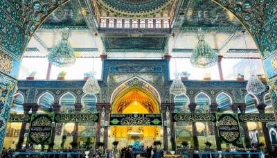 بالصور.. الصحن الحسيني يتزين بعبارات الفرح ابتهاجا بولادة الإمام الباقر والإمام الهادي (ع)