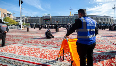 بالفيديو والصور: خدمات صحية متواصلة للزائرين… مركز تدارك الكوارث في العتبة الحسينية يواكب ذكرى وفاة السيدة زينب (ع)