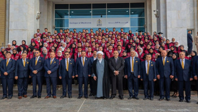 بالصور: ممثل المرجعية العليا يزور جامعة وارث الانبياء (ع) ويلتقي بطلبة المرحلة الأخيرة في كلية الطب